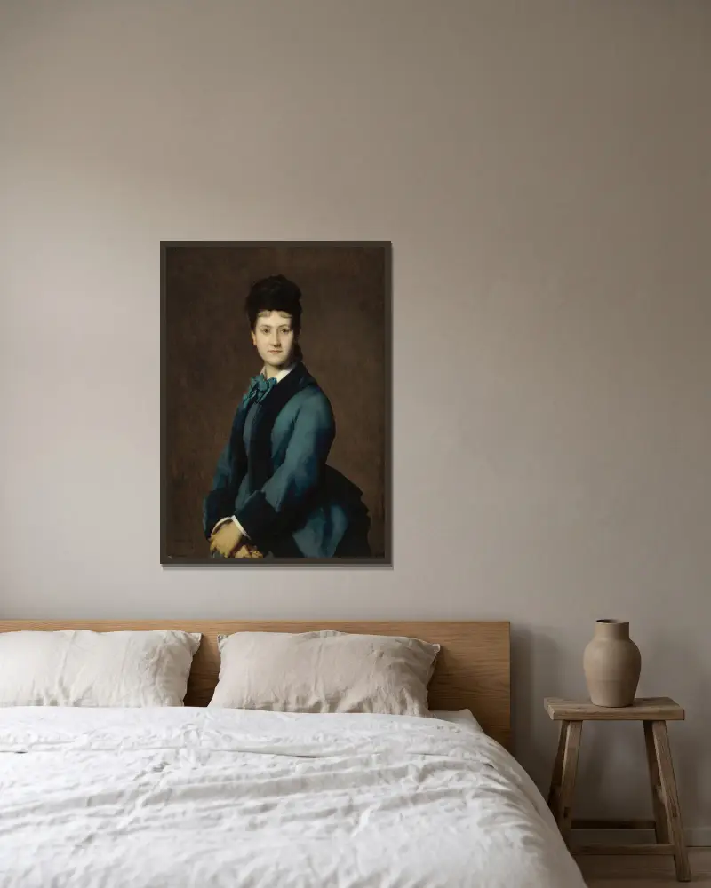 Portrait de Madame Jeantaud av Jean-Jacques Henner inramad på en vägg
