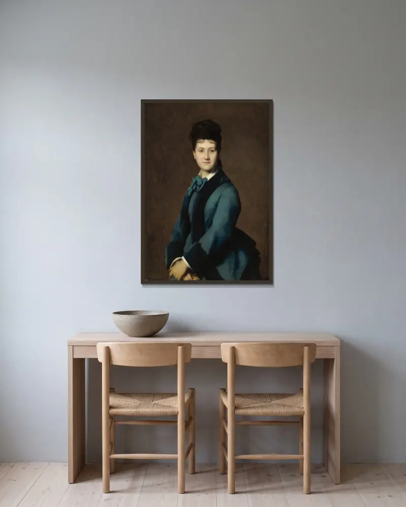Portrait de Madame Jeantaud av Jean-Jacques Henner inramad på en vägg