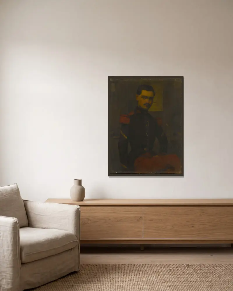 Portret sierżanta Fourriera, Jean-Jacques Henner w ramie na ścianie
