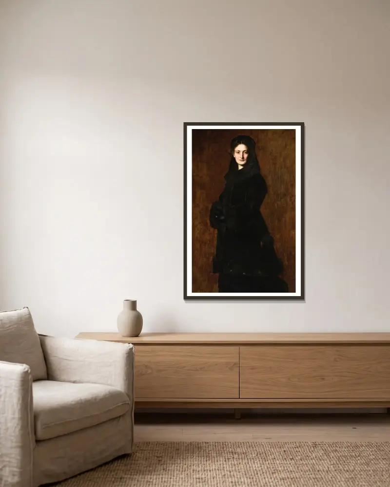 Portrait of Madame Paul Duchesne-Fournet av Jean-Jacques Henner inramad på en vägg