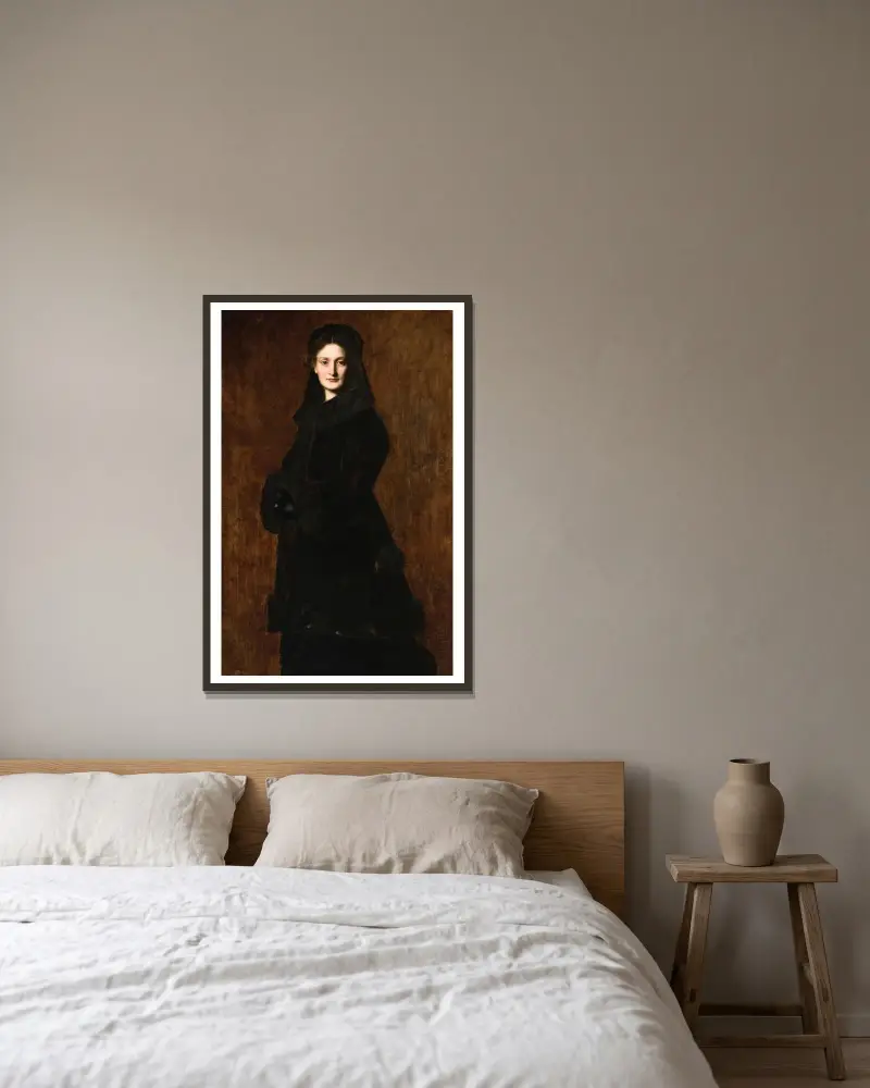 Portrait of Madame Paul Duchesne-Fournet av Jean-Jacques Henner inramad på en vägg