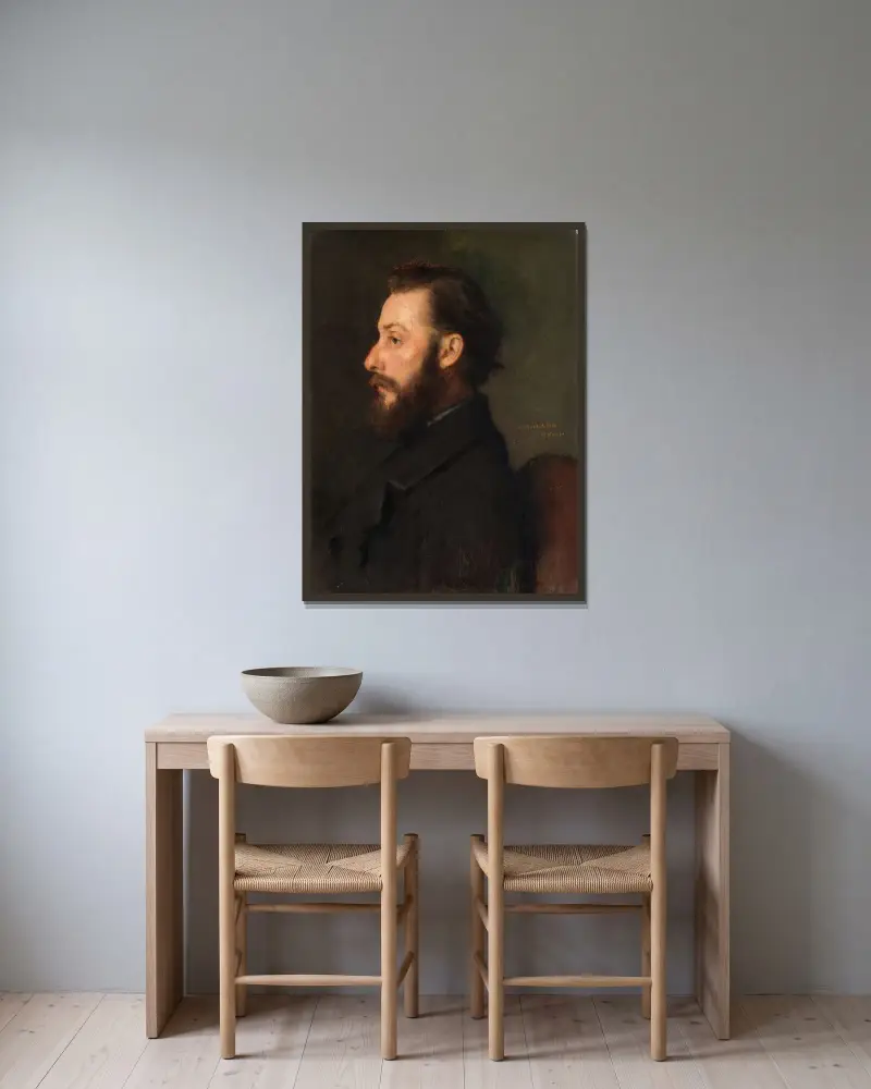 Porträtt av Monsieur A. Koch av Jean-Jacques Henner inramad på en vägg