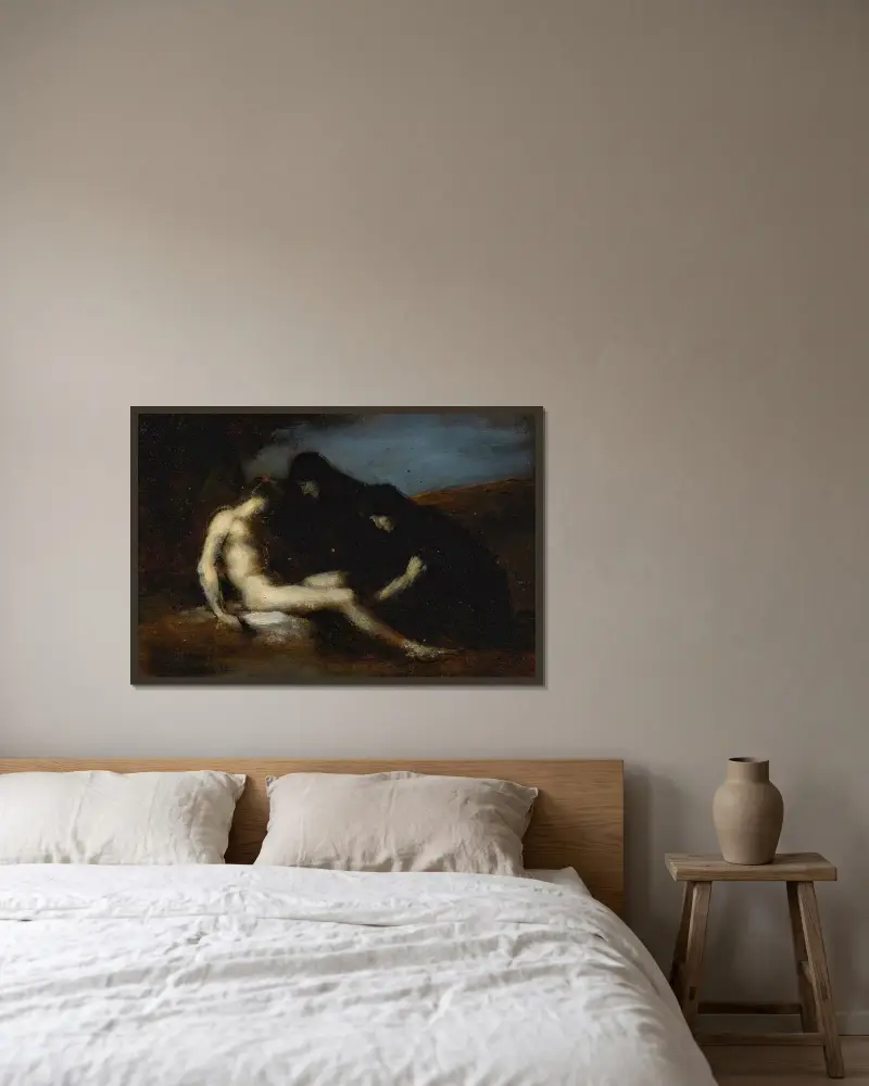 Sankt Sebastian av Jean-Jacques Henner inramad på en vägg