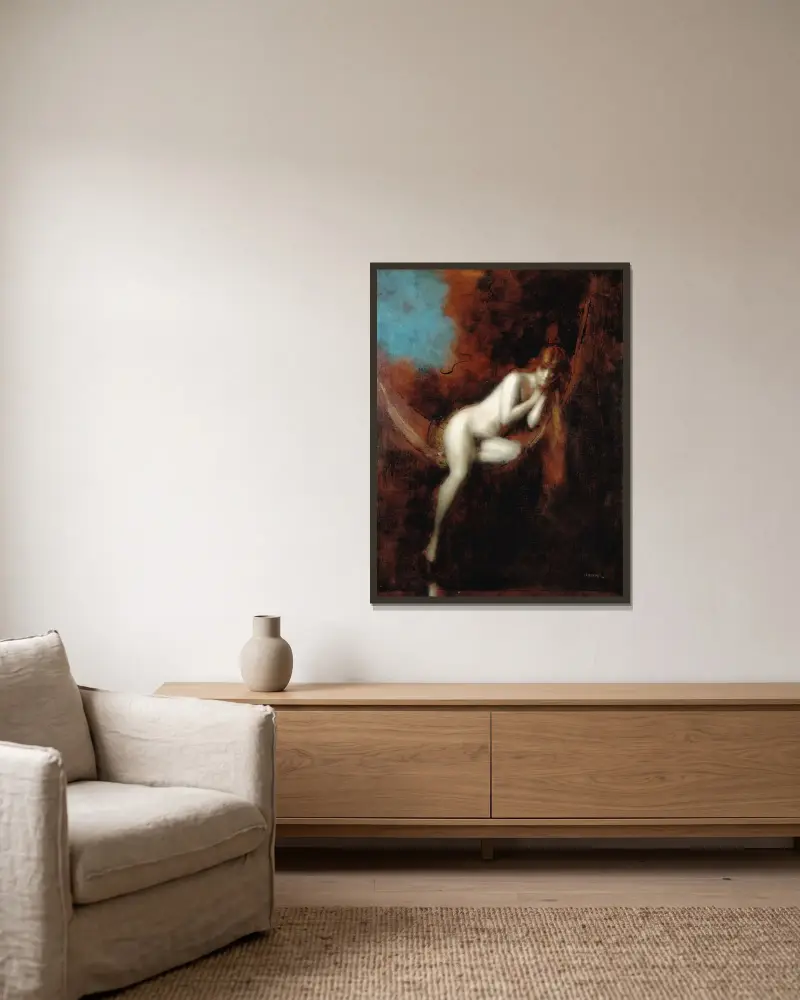 Sara la baigneuse, Jean-Jacques Henner w ramie na ścianie