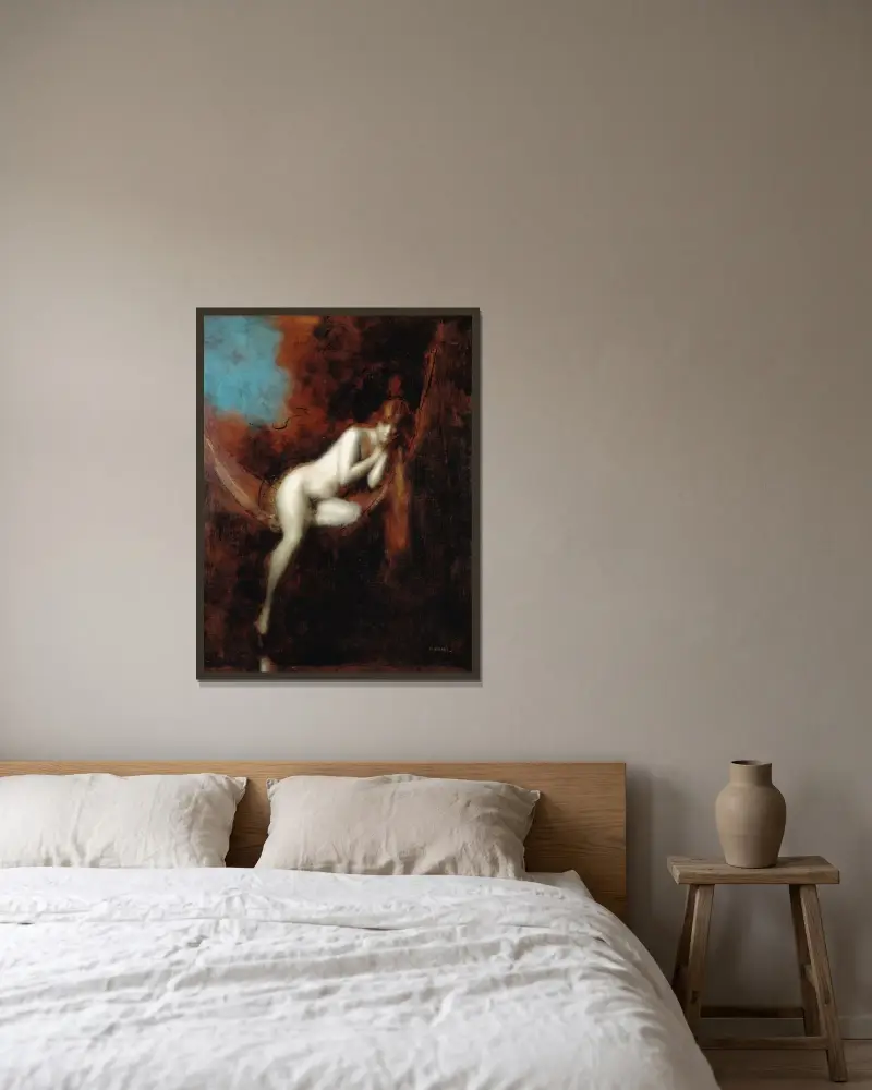 Sara la baigneuse, Jean-Jacques Henner w ramie na ścianie