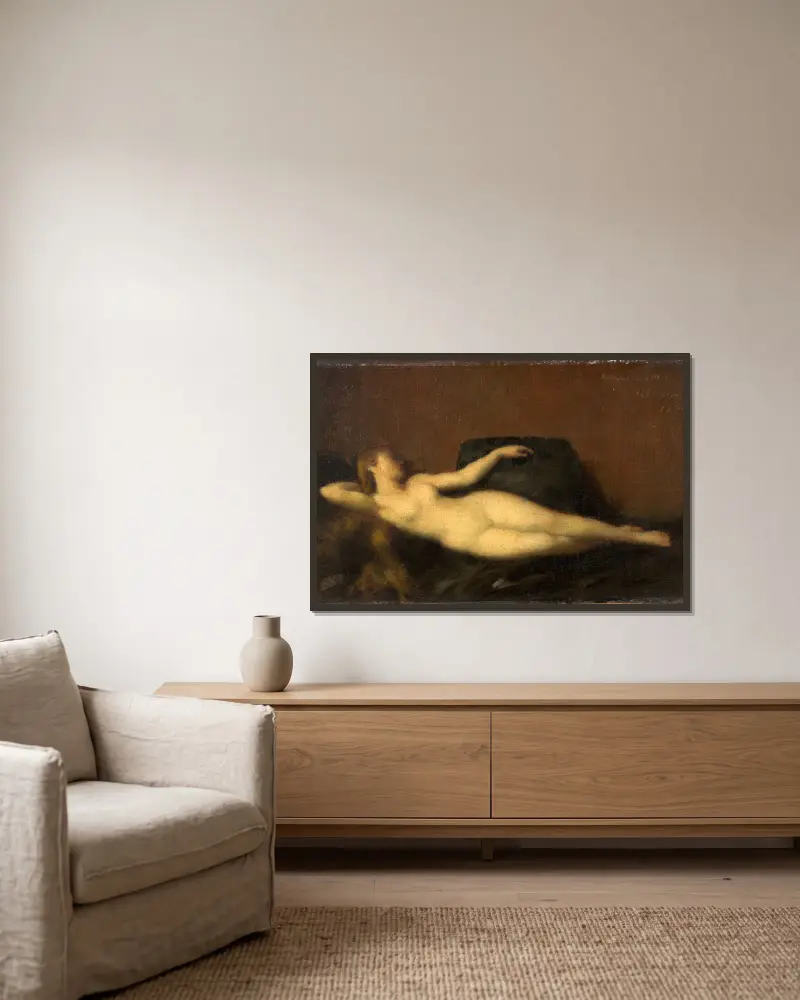 Dornröschen von Jean-Jacques Henner gerahmt an einer Wand
