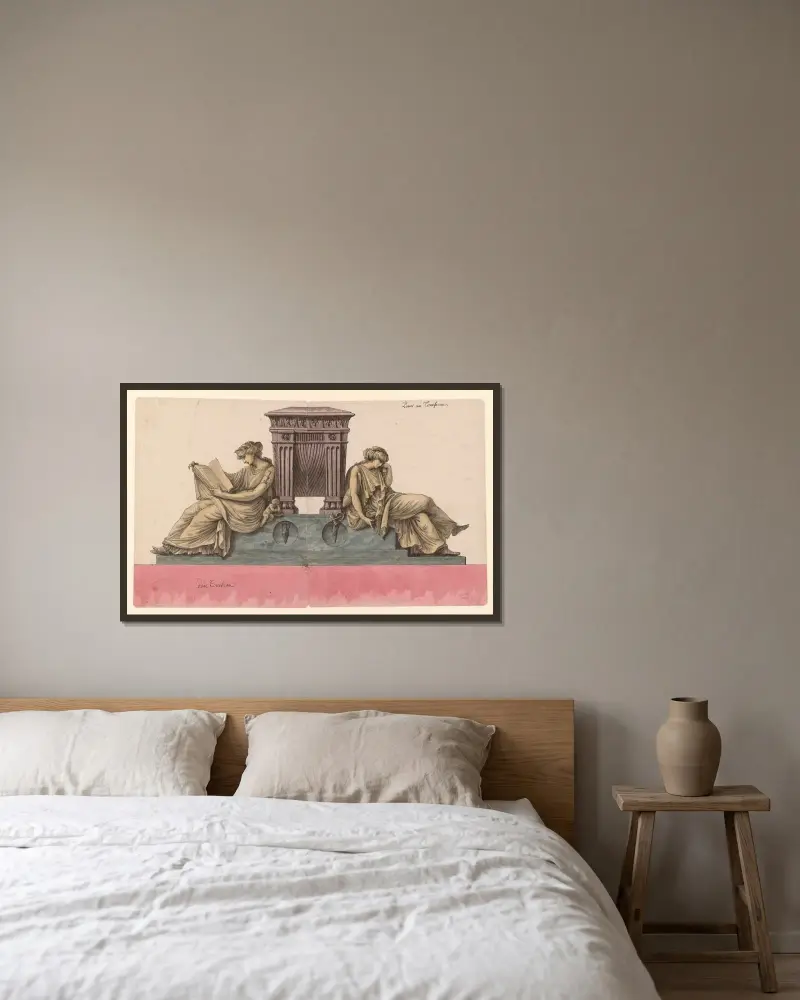 Pour un tombeau ; D’un tombeau av Jean Jacques Lequeu inramad på en vägg
