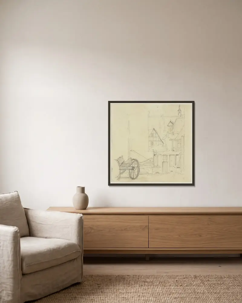 Farm von Jakob Becker gerahmt an einer Wand
