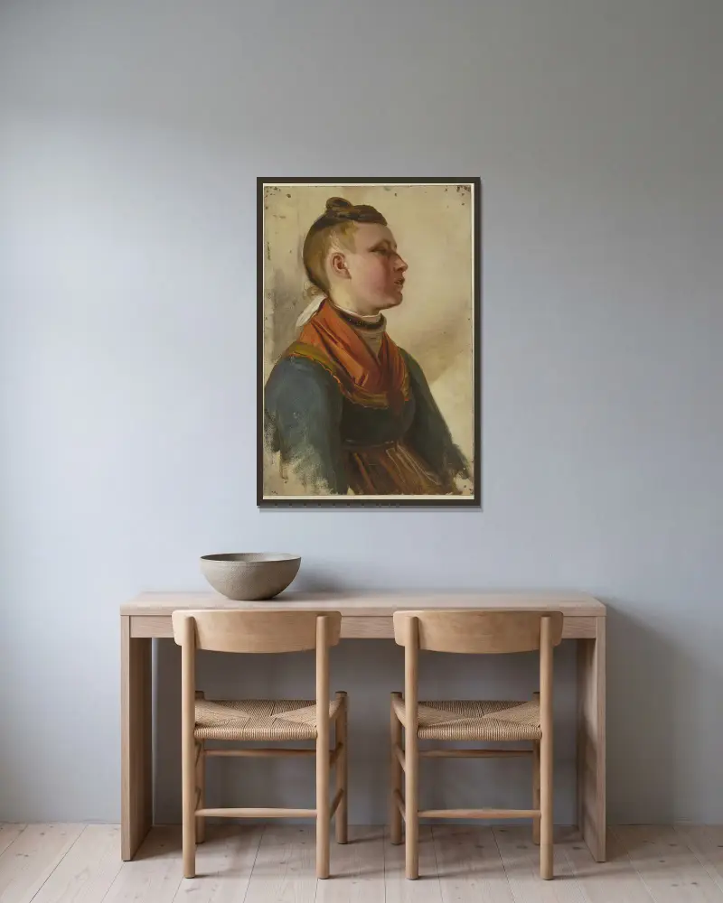 Wiejska dziewczyna 2, Jakob Becker w ramie na ścianie