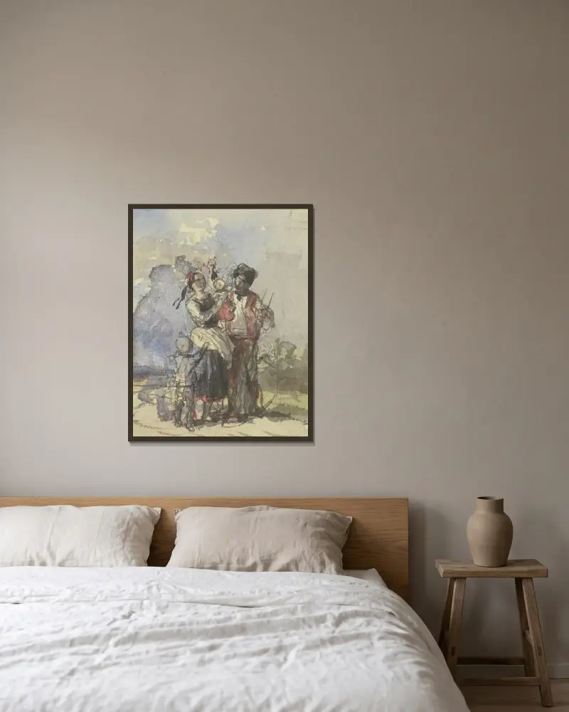 Farmers on a path, Jakob Becker w ramie na ścianie