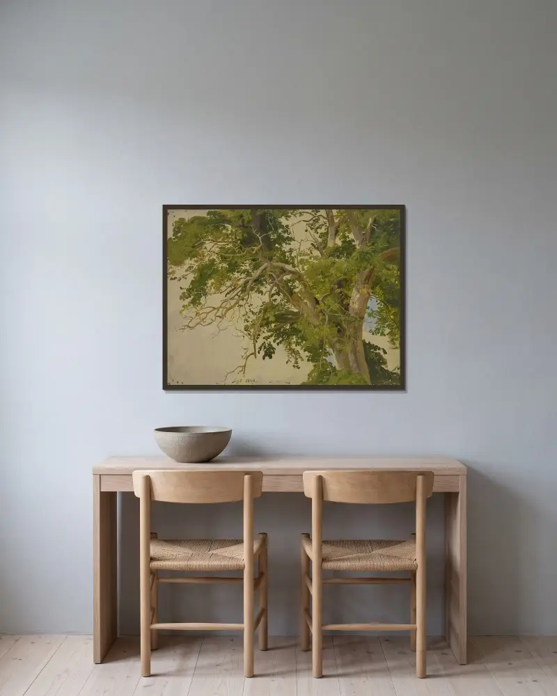 Treetop av Jakob Becker inramad på en vägg