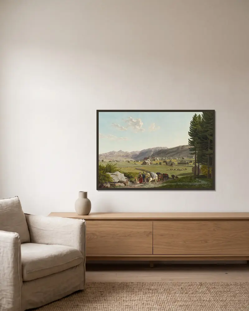 Appenzell, von Nordwesten av Johann Jakob Biedermann inramad på en vägg