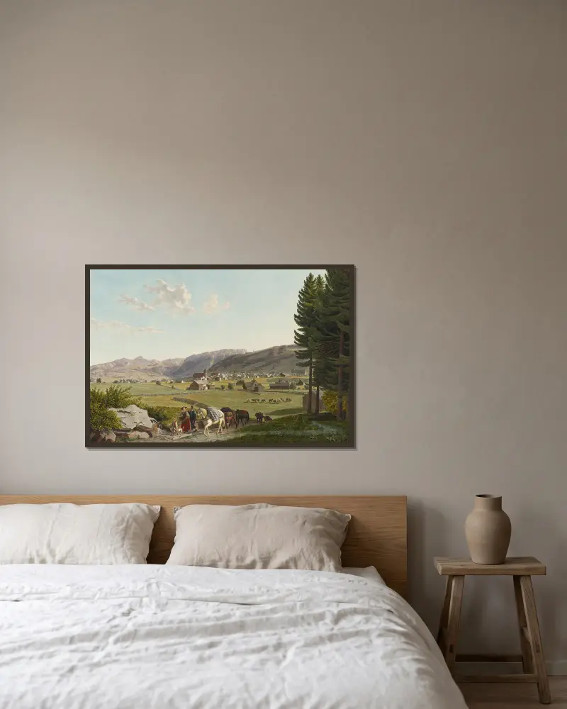 Appenzell, von Nordwesten av Johann Jakob Biedermann inramad på en vägg