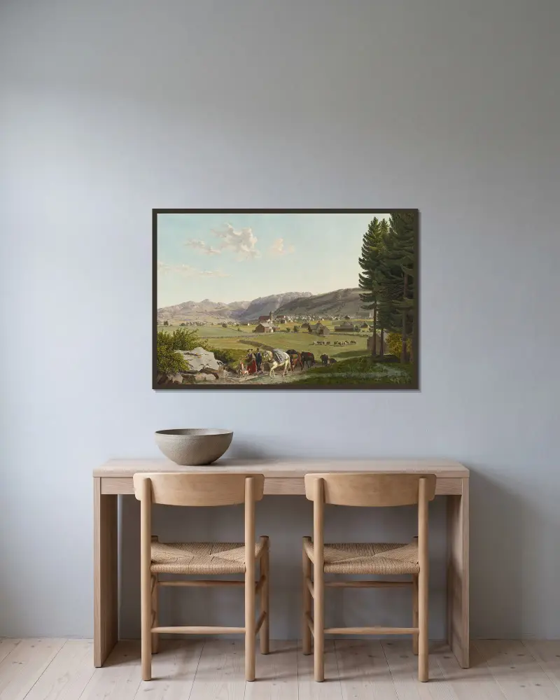 Appenzell, von Nordwesten av Johann Jakob Biedermann inramad på en vägg