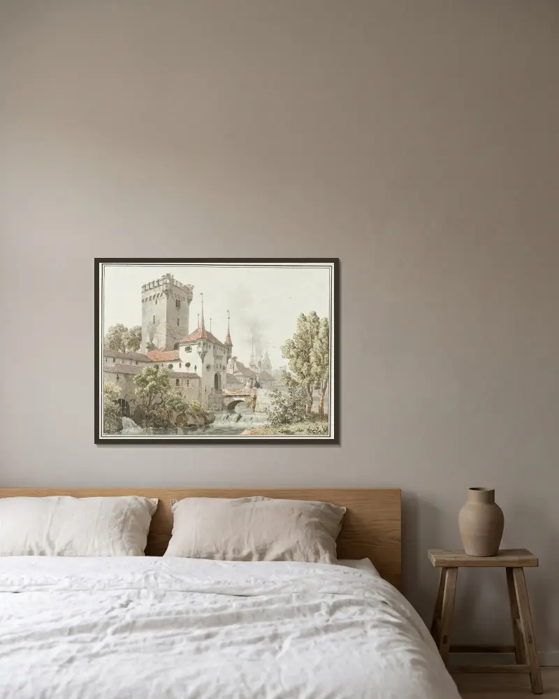 Bern, Golatenmattgasstor av Johann Jakob Biedermann inramad på en vägg