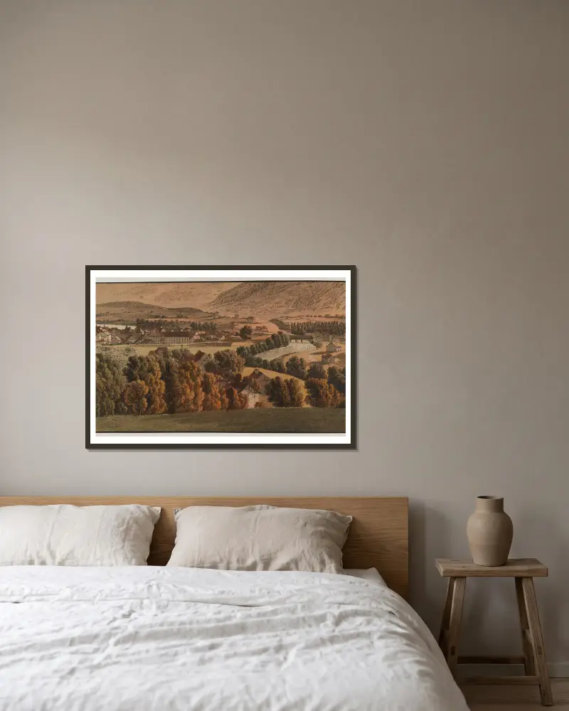 Zürich von Norden av Johann Jakob Biedermann inramad på en vägg