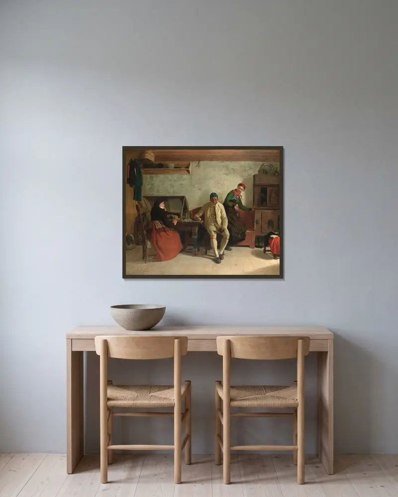 Die Mitgift von Jakob Kulle gerahmt an einer Wand