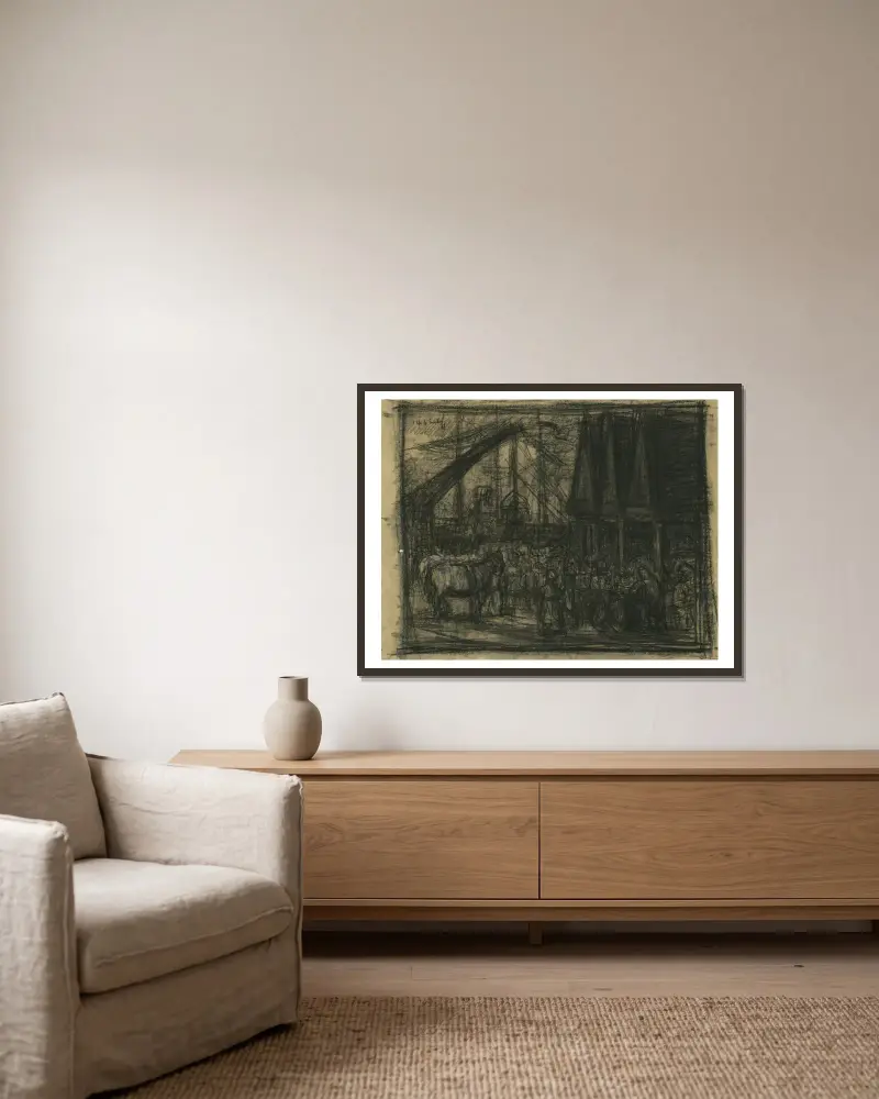 Am Hafen von Jakob Smits gerahmt an einer Wand