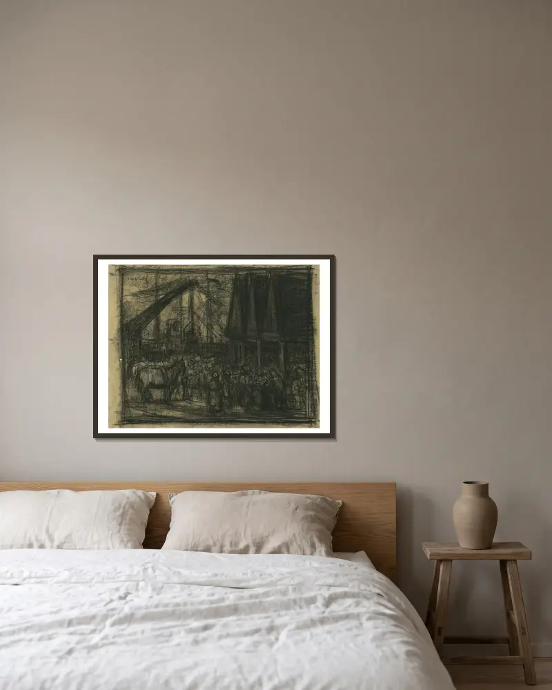 Am Hafen von Jakob Smits gerahmt an einer Wand