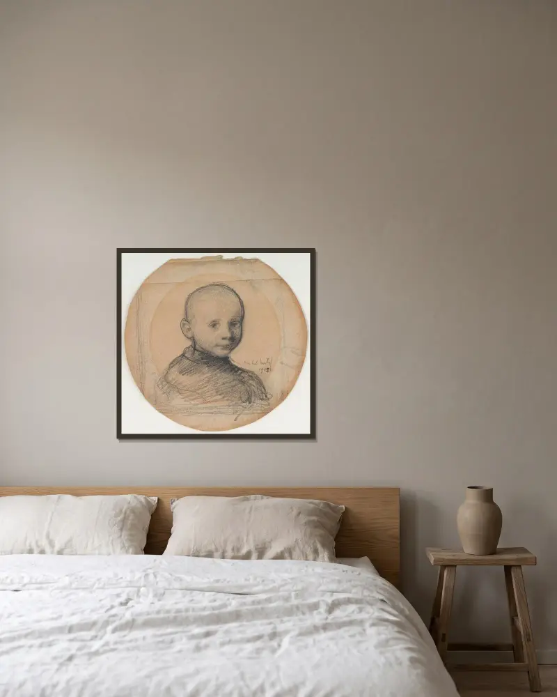 Child’s Head von Jakob Smits gerahmt an einer Wand