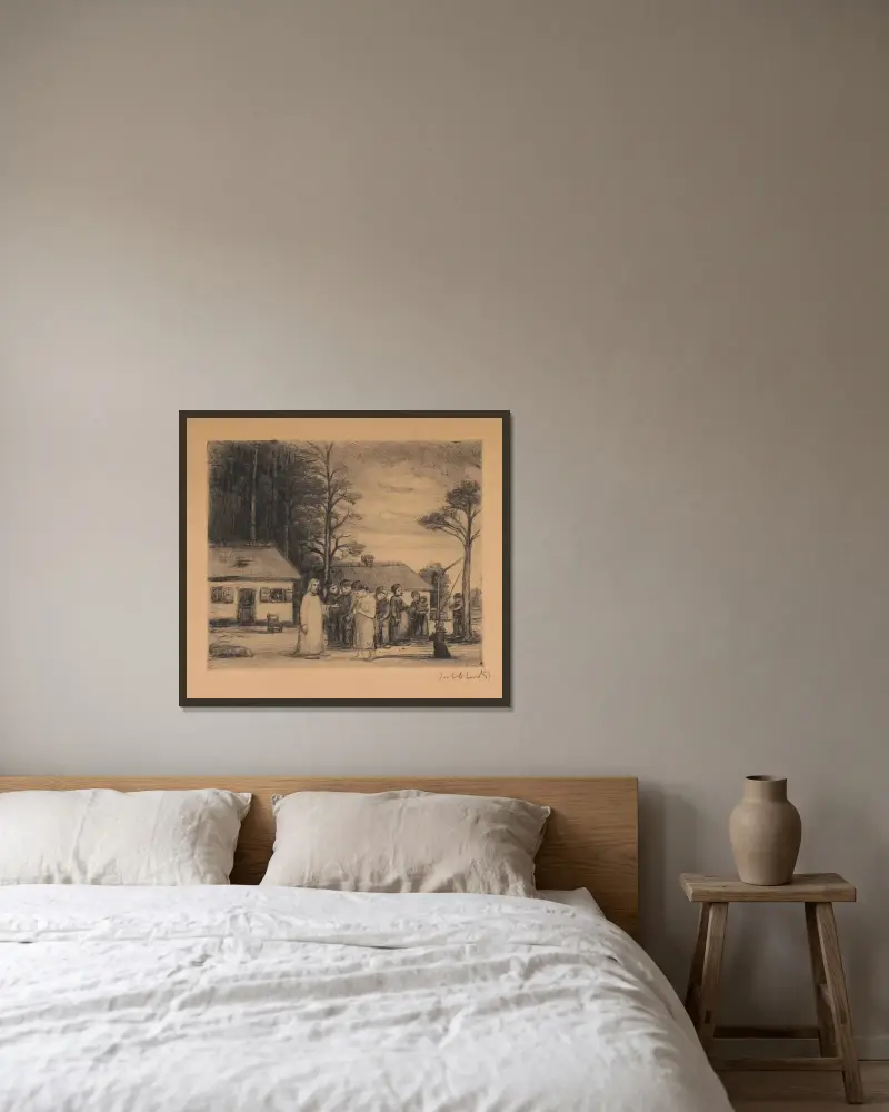 Christus und die Ehebrecherin von Jakob Smits gerahmt an einer Wand