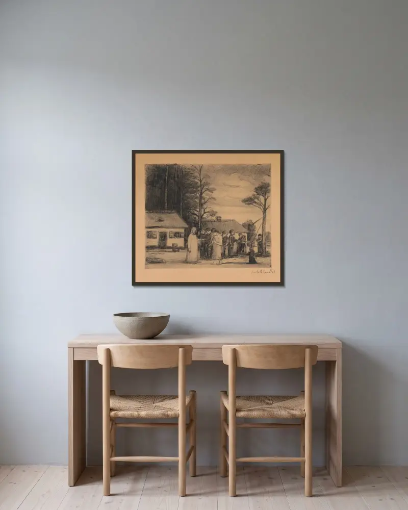 Christus und die Ehebrecherin von Jakob Smits gerahmt an einer Wand