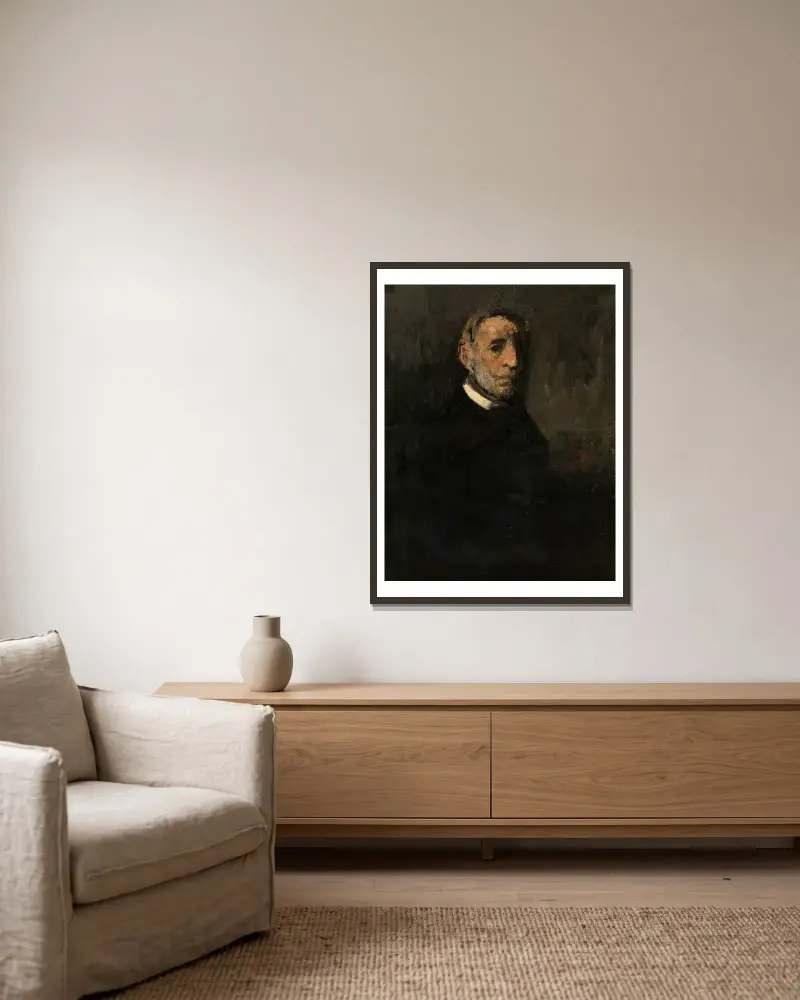 Frans Smits, the Artist’s Father – nr 2 av Jakob Smits inramad på en vägg