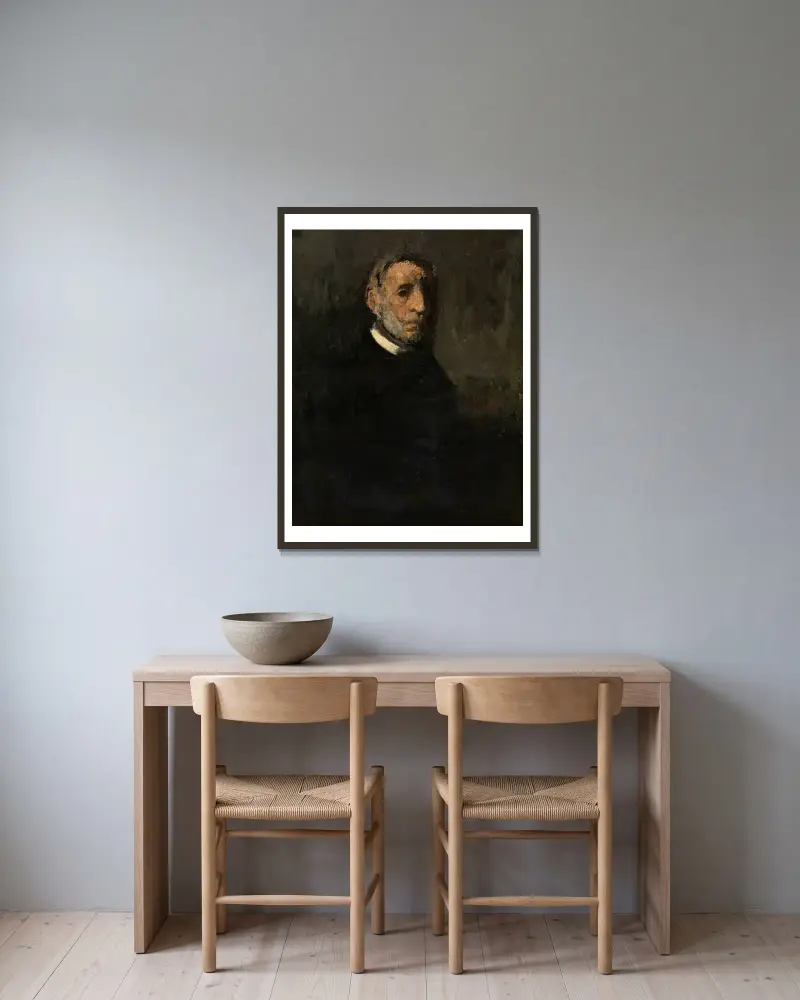 Frans Smits, the Artist’s Father – nr 2 av Jakob Smits inramad på en vägg