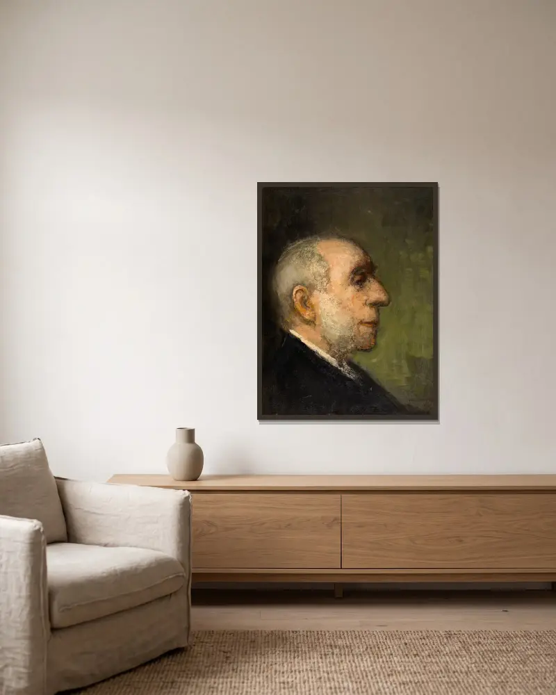 Frans Smits, the Artist’s Father. – nr 1 av Jakob Smits inramad på en vägg