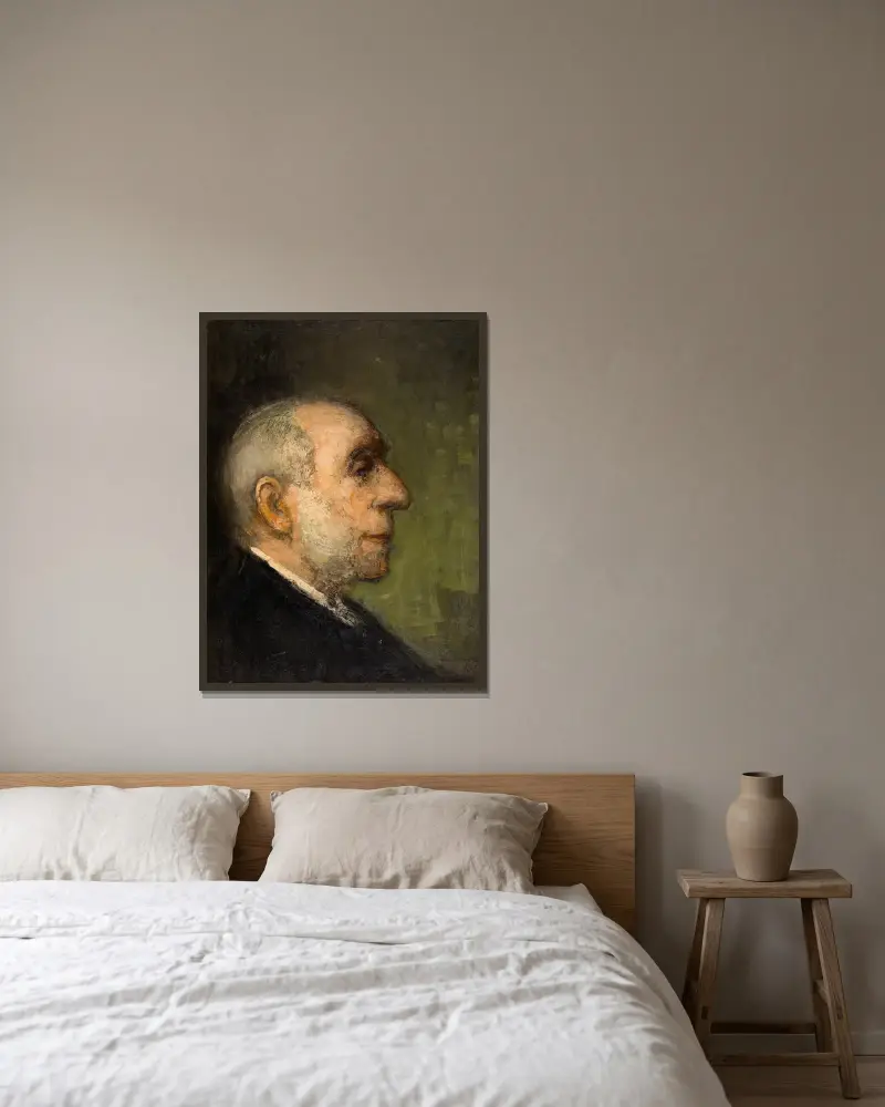 Frans Smits, the Artist’s Father. – nr 1 av Jakob Smits inramad på en vägg