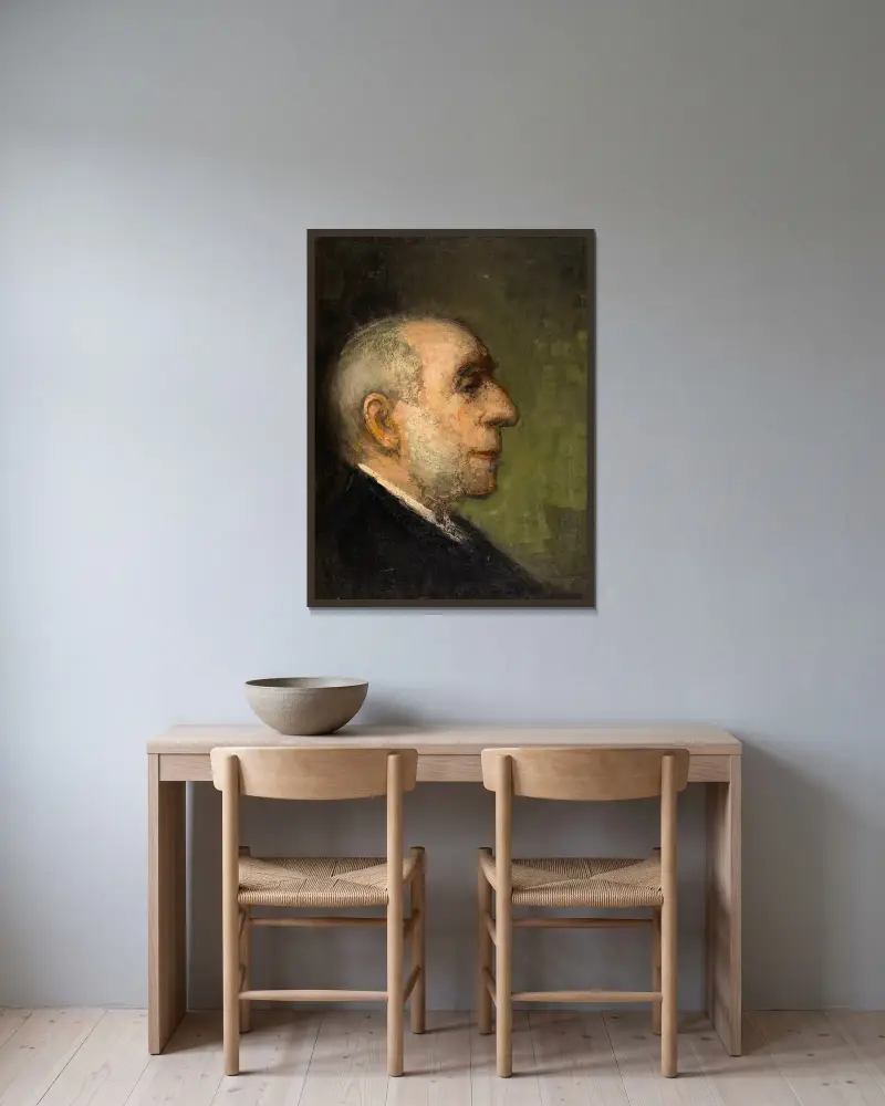 Frans Smits, the Artist’s Father. – nr 1 av Jakob Smits inramad på en vägg