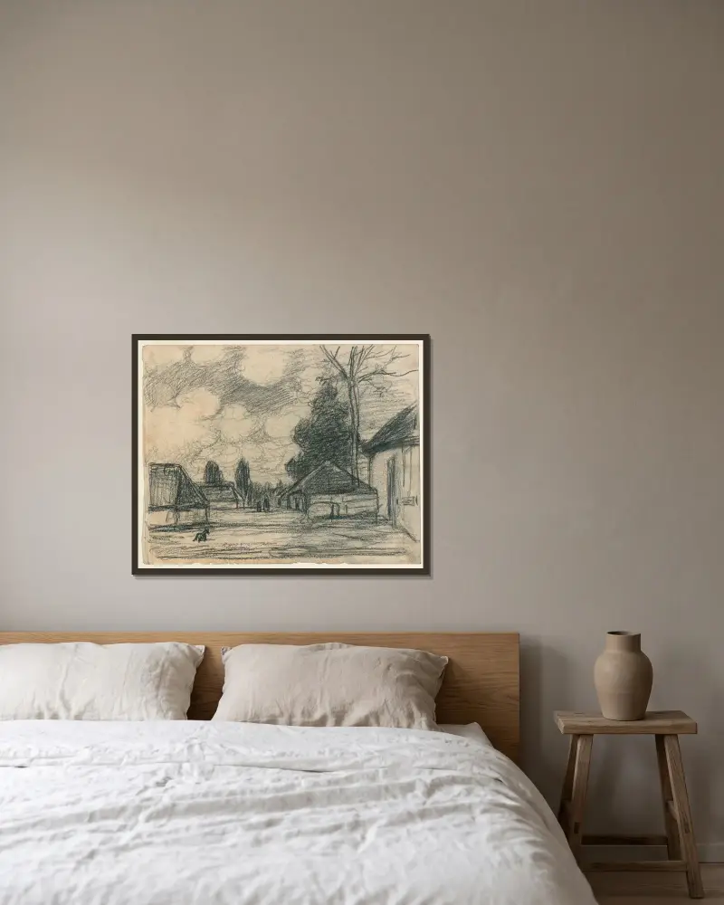 Liten by av Jakob Smits inramad på en vägg