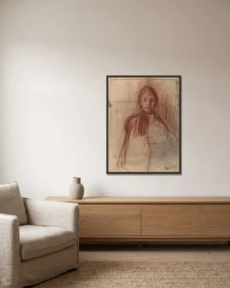 Malvina mit Umhang von Jakob Smits gerahmt an einer Wand