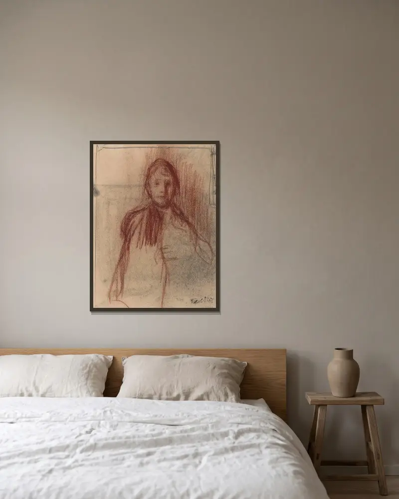 Malvina mit Umhang von Jakob Smits gerahmt an einer Wand