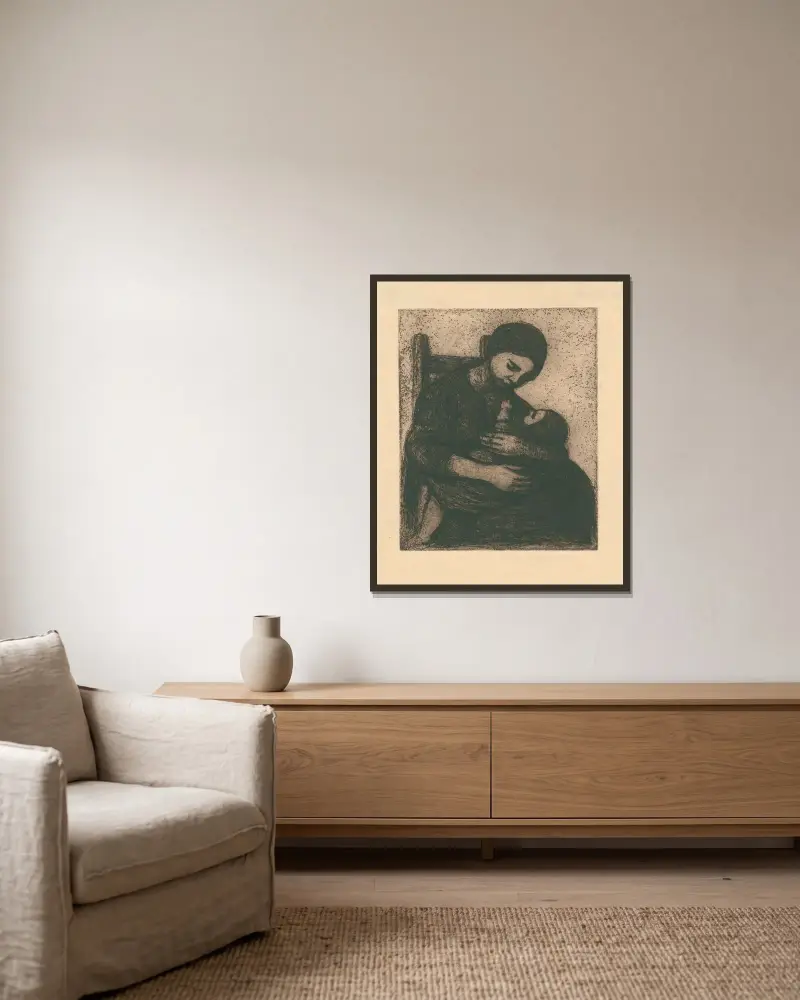 Moeder en kind von Jakob Smits gerahmt an einer Wand