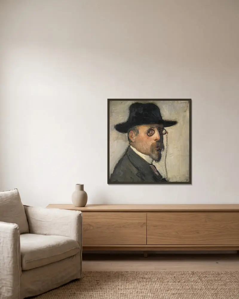 Self Portrait av Jakob Smits inramad på en vägg