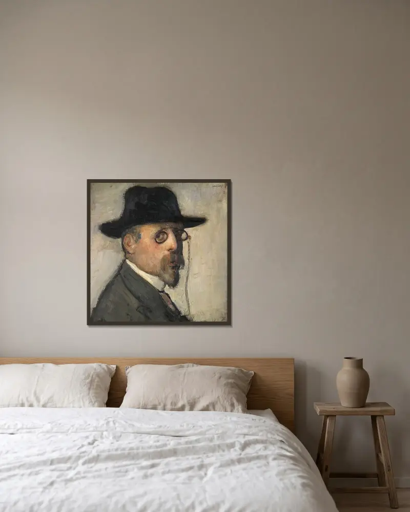 Self Portrait av Jakob Smits inramad på en vägg
