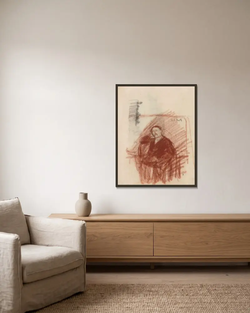 The Painter Charles Claessens av Jakob Smits inramad på en vägg