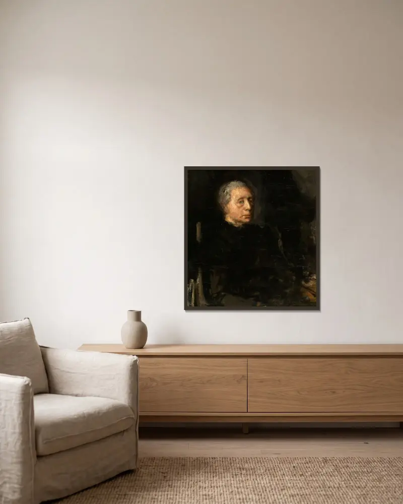 Theodora De Graaf, the Artist’s Mother av Jakob Smits inramad på en vägg