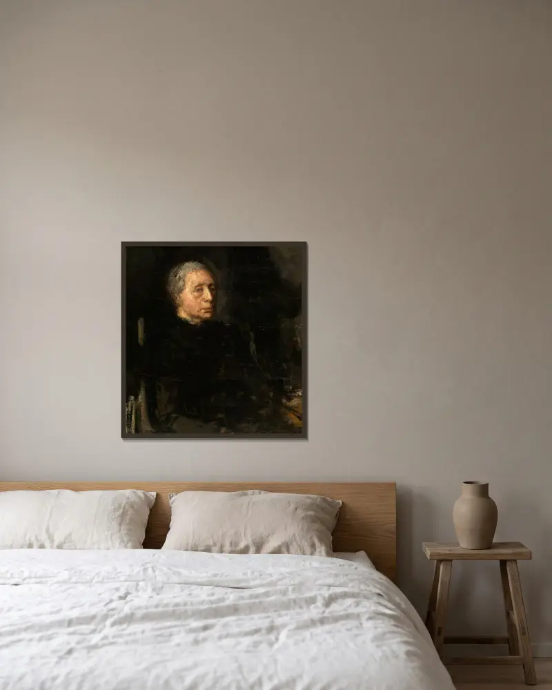 Theodora De Graaf, the Artist’s Mother av Jakob Smits inramad på en vägg