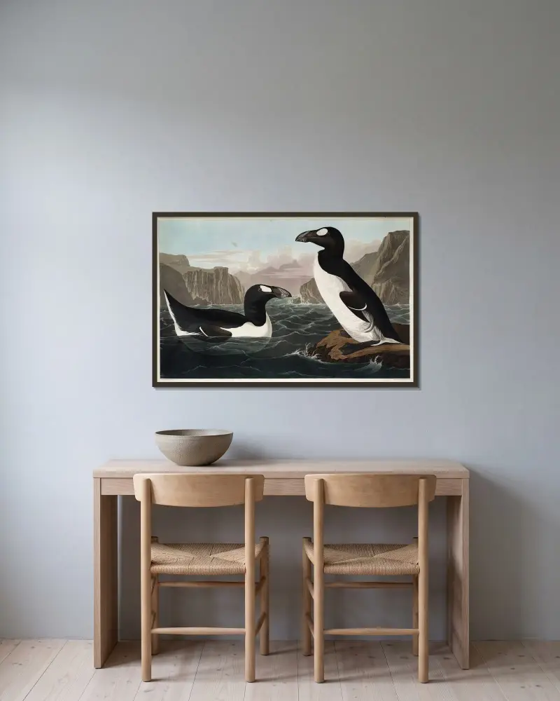 Riesenalk, 1827 – Nr. 2 von John James Audubon gerahmt an einer Wand