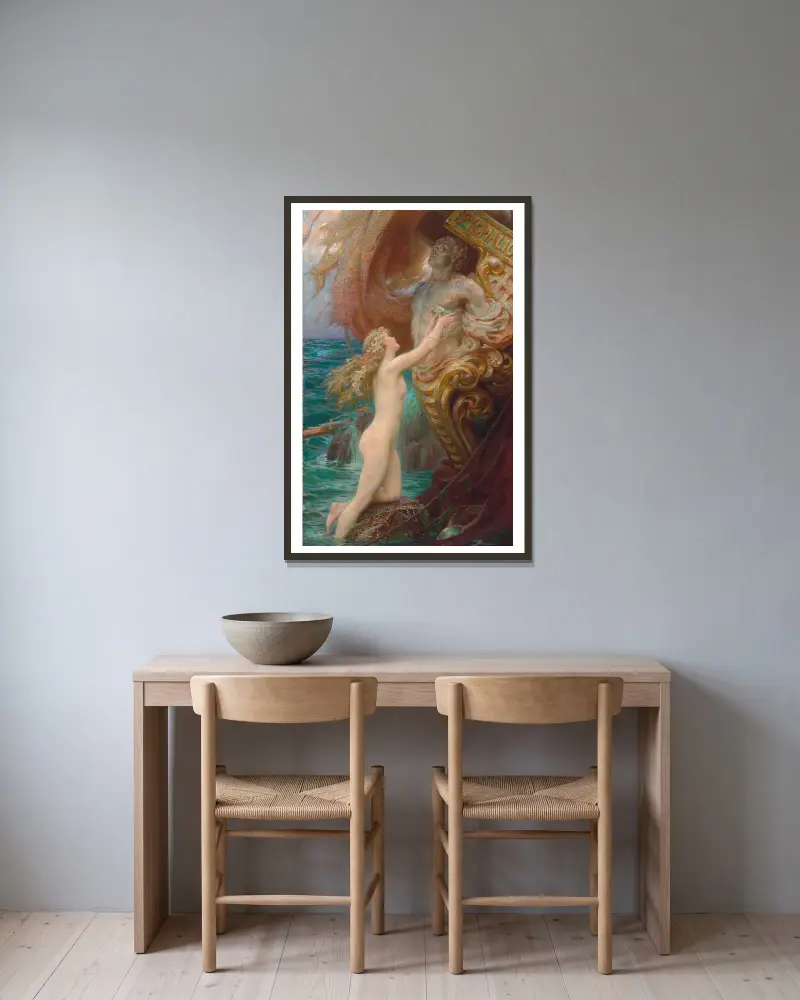 Głębinowa idylla, Herbert James Draper w ramie na ścianie