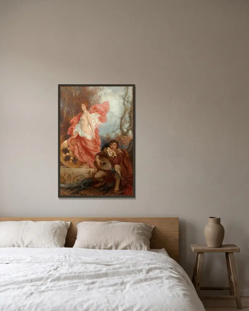 Kunst und Jade von Herbert James Draper gerahmt an einer Wand