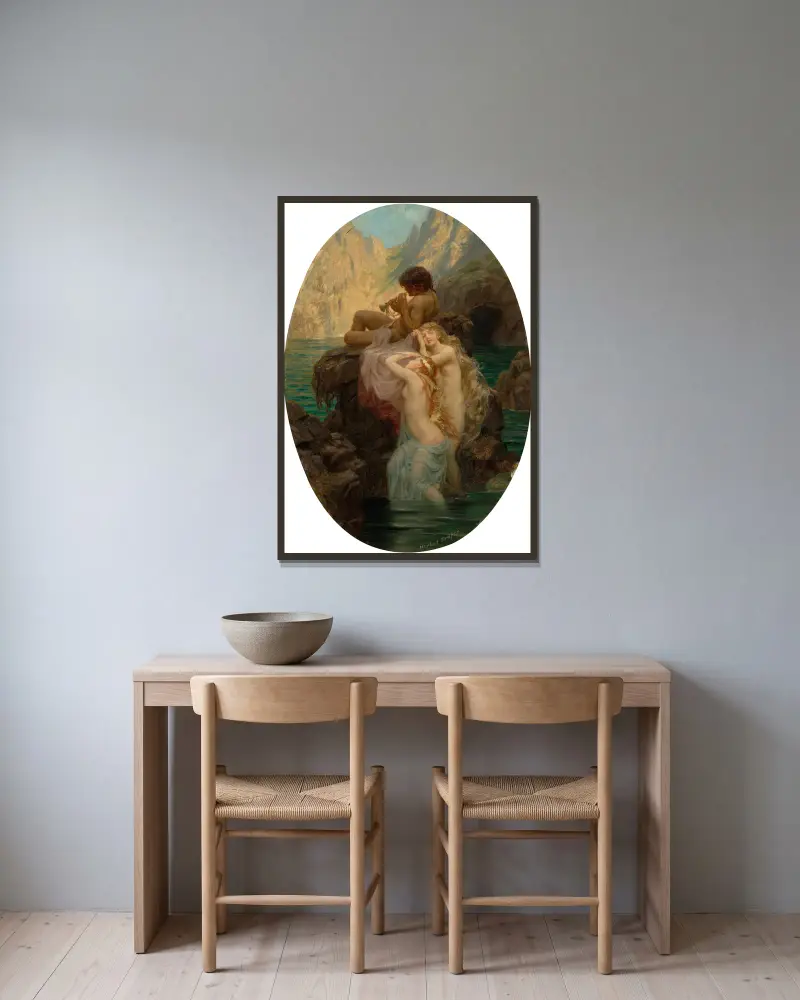 Meeresmelodien von Herbert James Draper gerahmt an einer Wand