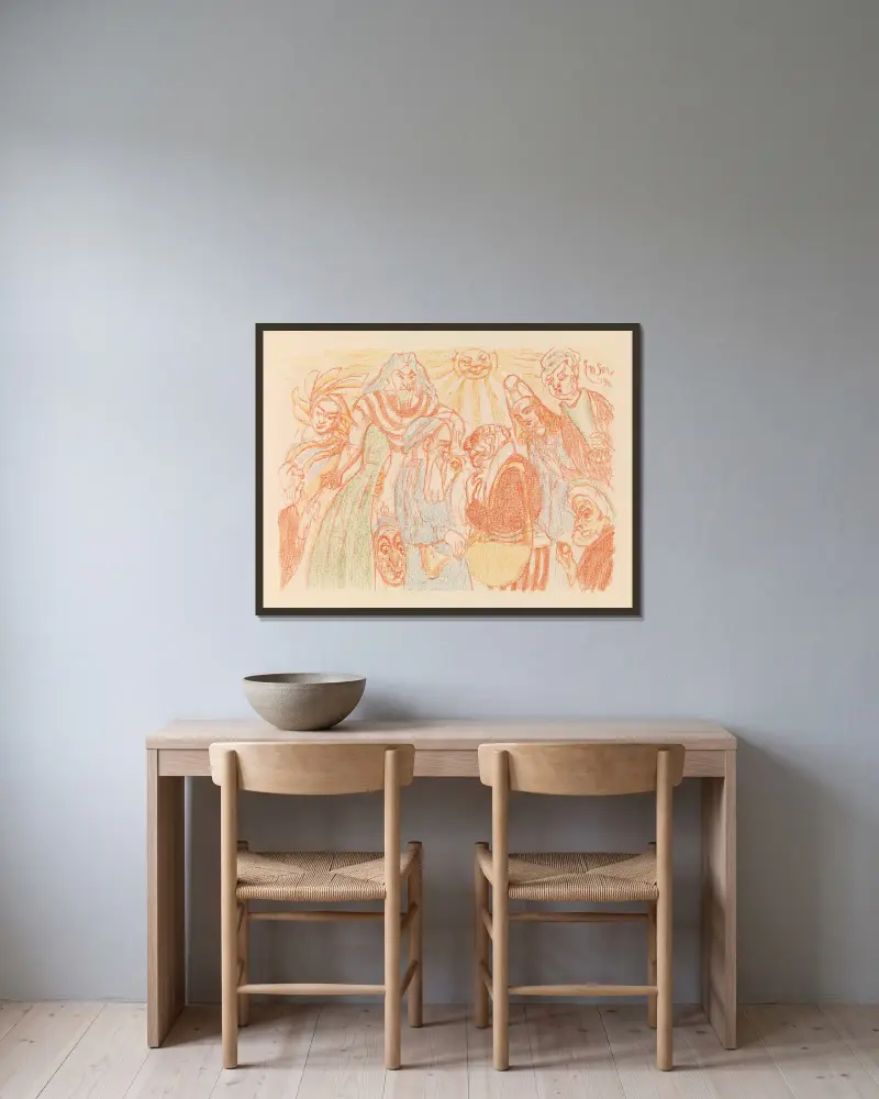 Caesars Denar von James Ensor gerahmt an einer Wand