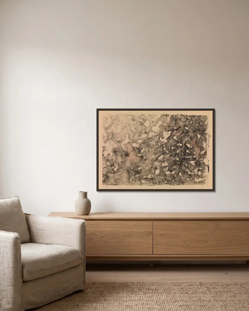 Monotypie von James Ensor gerahmt an einer Wand
