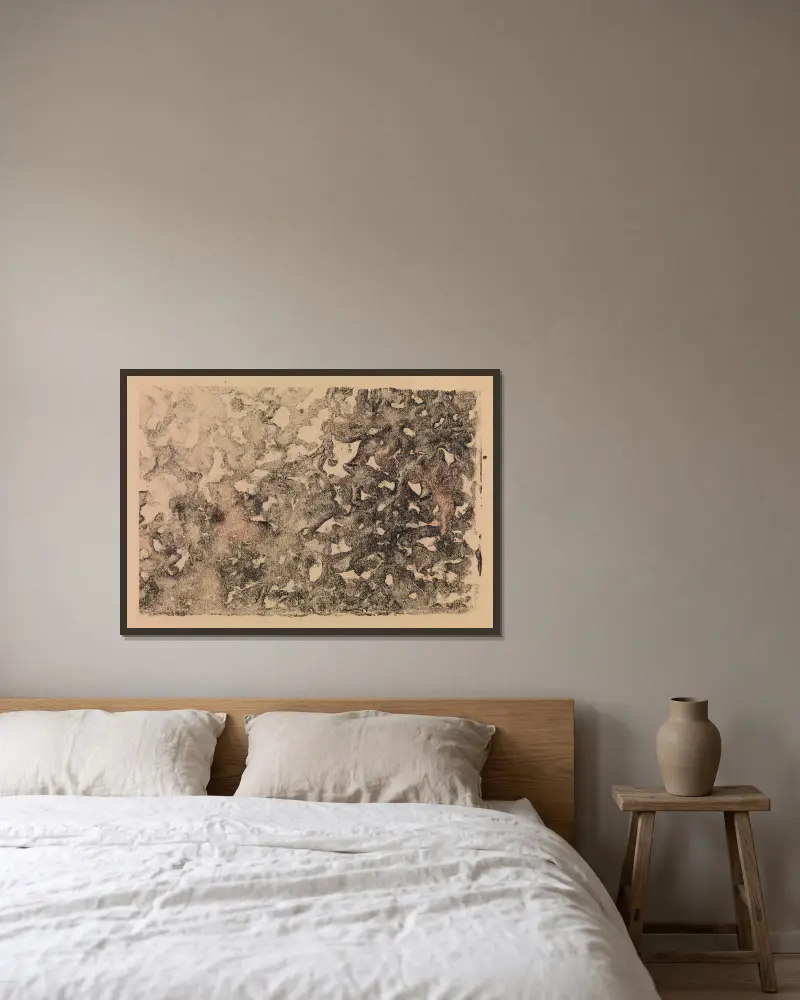 Monotypie von James Ensor gerahmt an einer Wand