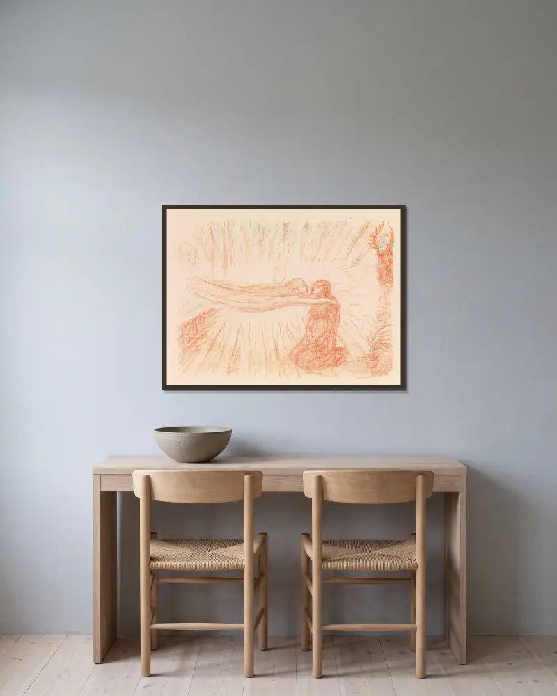 Verkündigung von James Ensor gerahmt an einer Wand