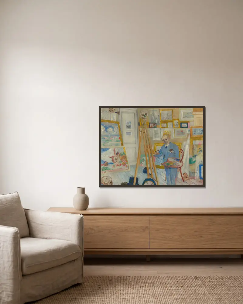 Malíř koster, James Ensor v rámu na stěně