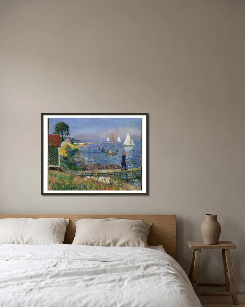 Badende in Bellport von William James Glackens gerahmt an einer Wand